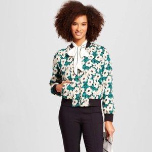 Who What Wear Floral Bomber Jacket Size M